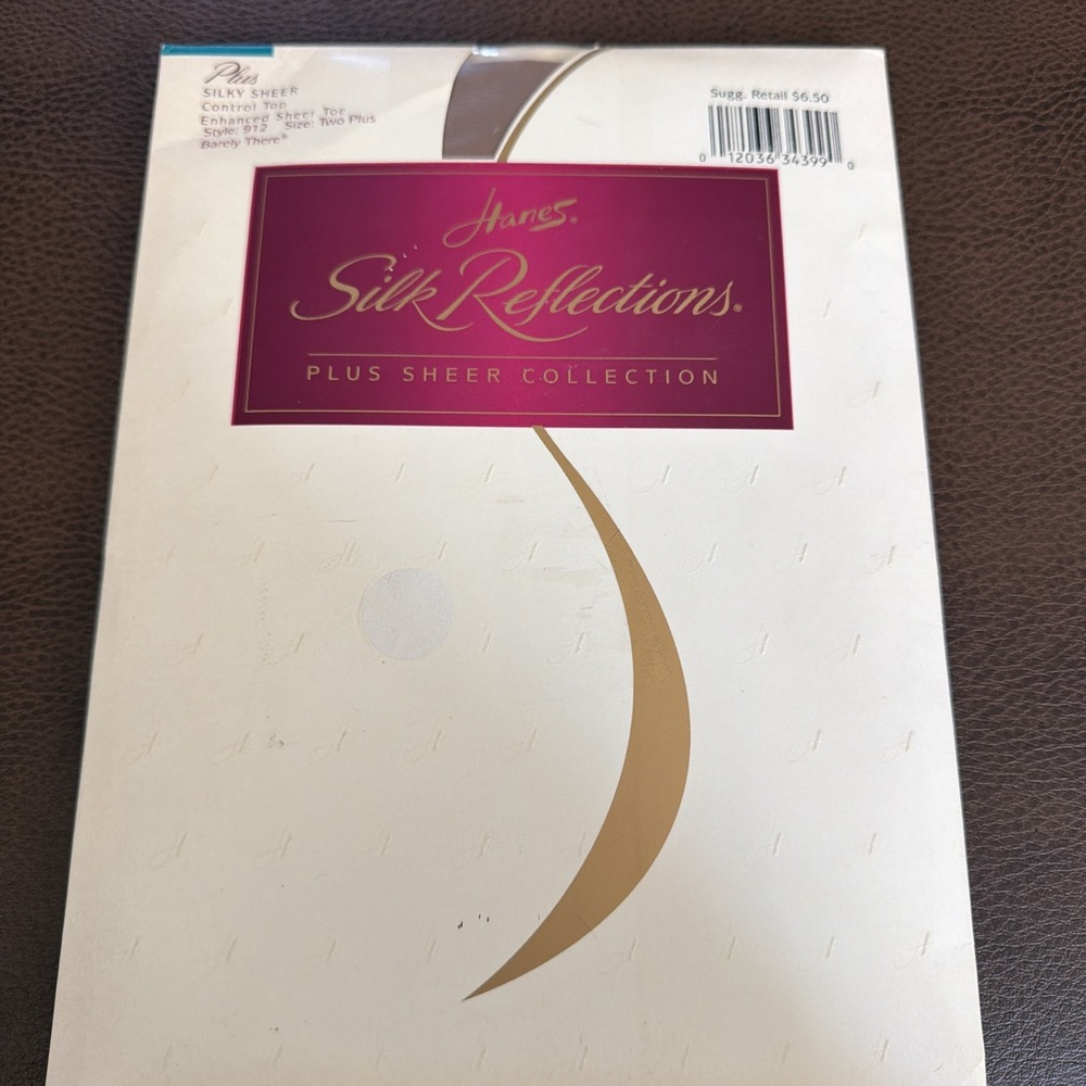 Hanes Silk Reflections Plus 2X Pantyhose Control Top Sheer Toe Barely There